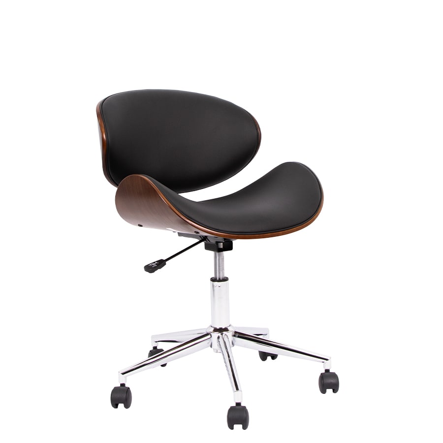 Silla Giratoria Portofino - Ecocuero con Base Cromada | Tizianni